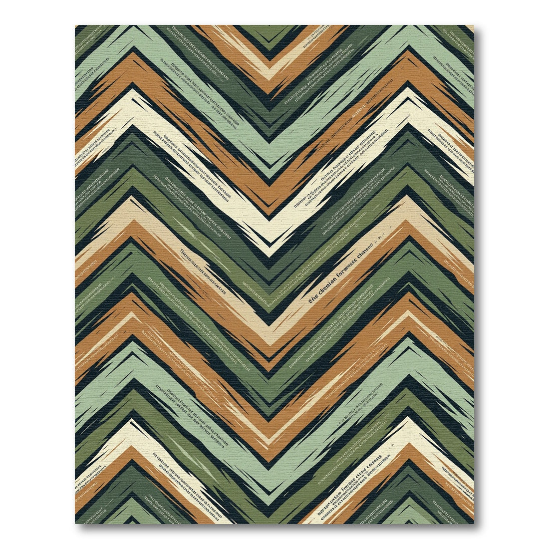 Earth Tones Zigzag Geometric Stripes Rug
