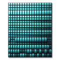 Cyan Geometric Isometric 3D Cube Rug