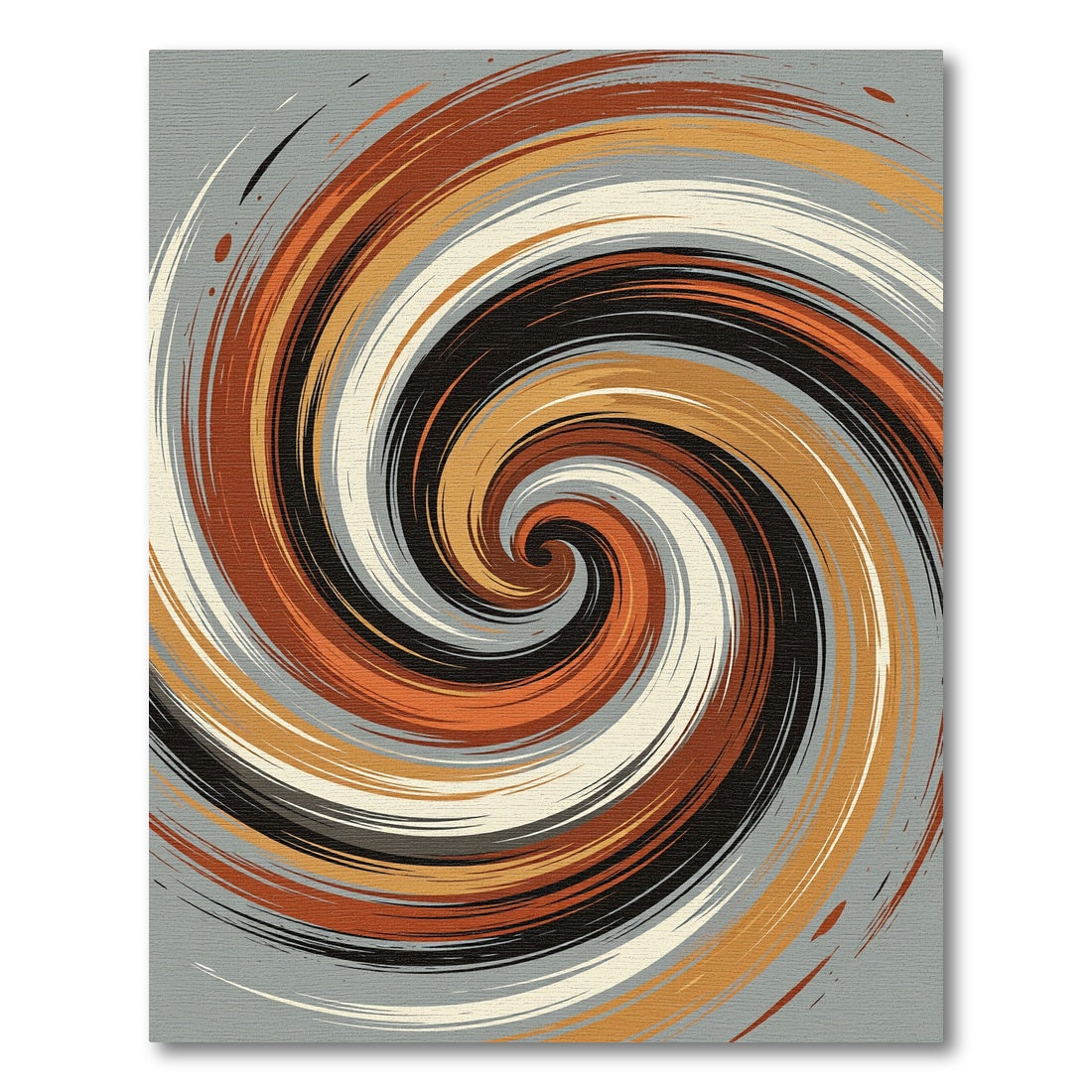 Modern Earthy Tone Spiral Vortex Rug