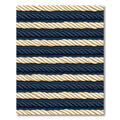 Navy and Cream Nautical Rope Stripe Rug
