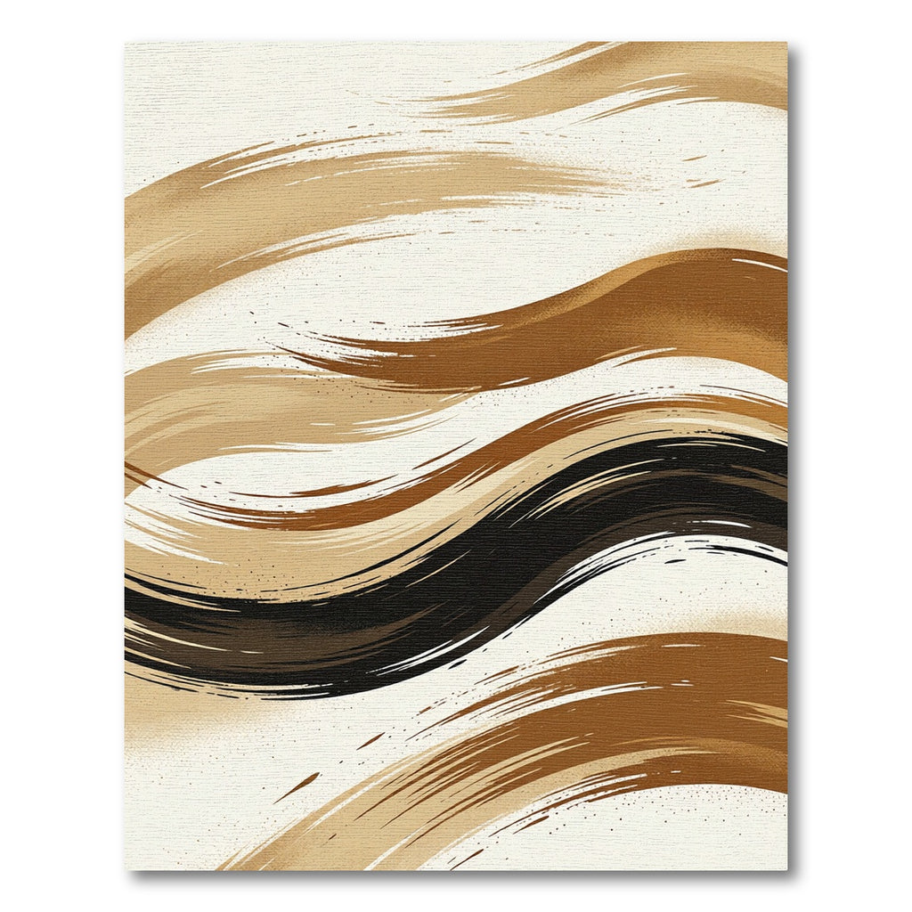 Rich Brown Brushstroke Flow Rug
