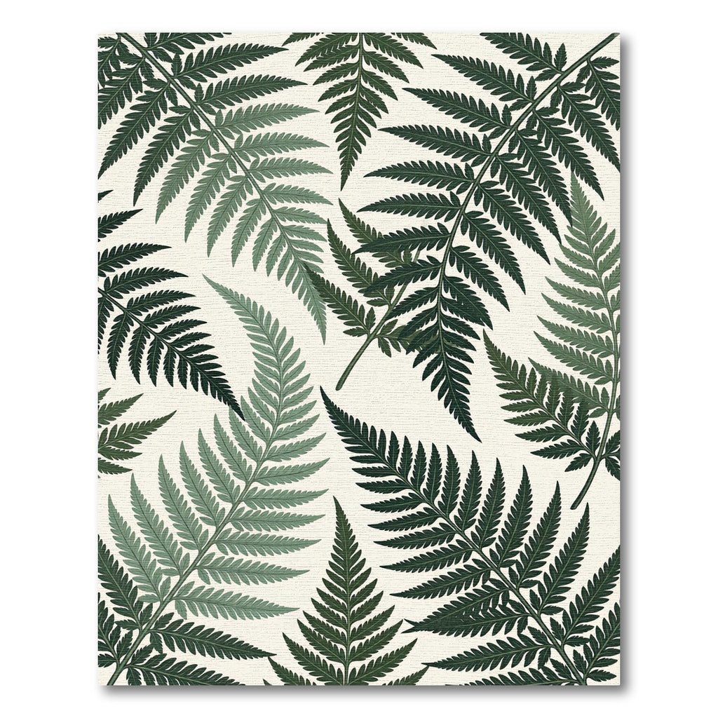 Lush Emerald Fern Leaf Foliage Rug