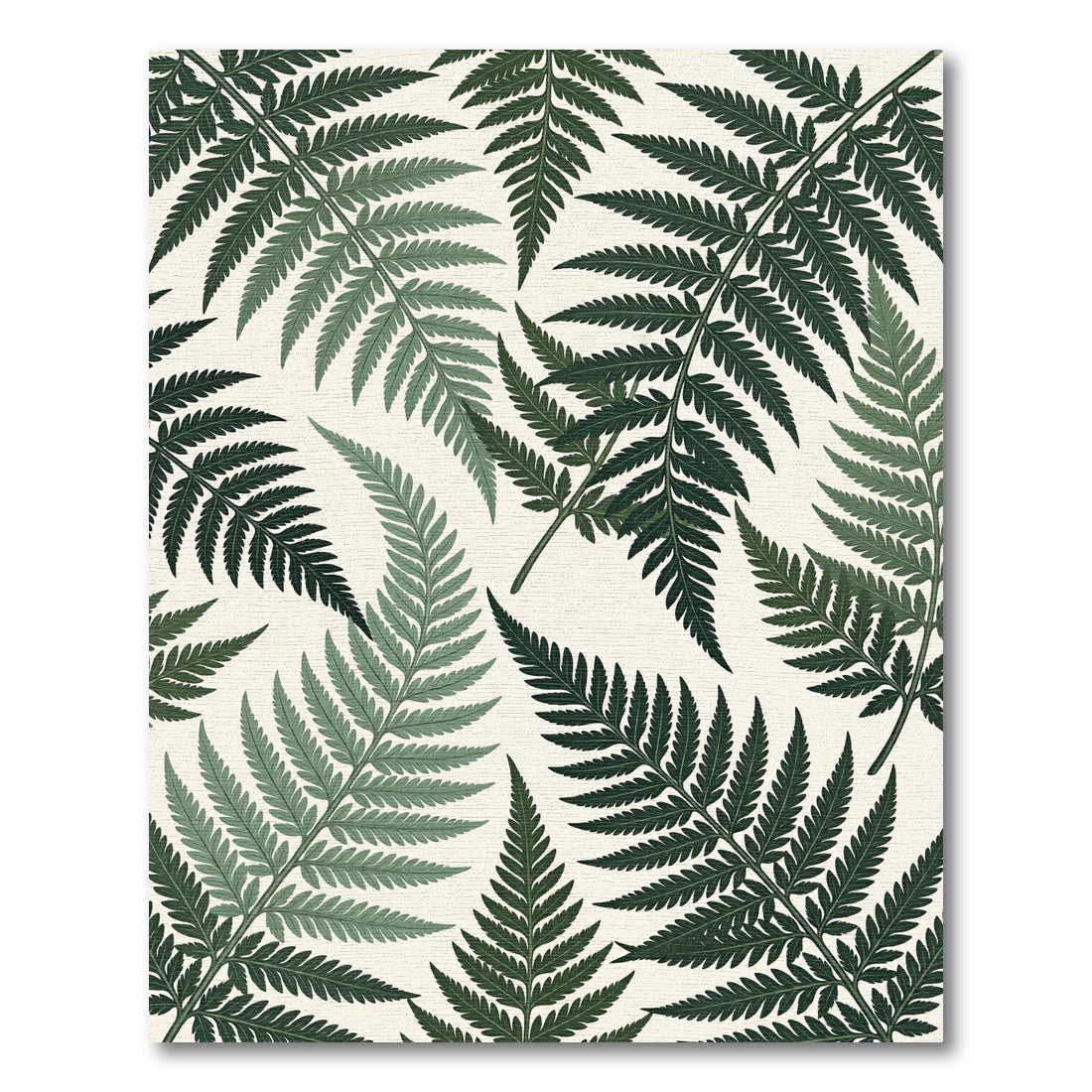Lush Emerald Fern Leaf Foliage Rug