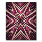 Modern Magenta Geometric Starburst Rug