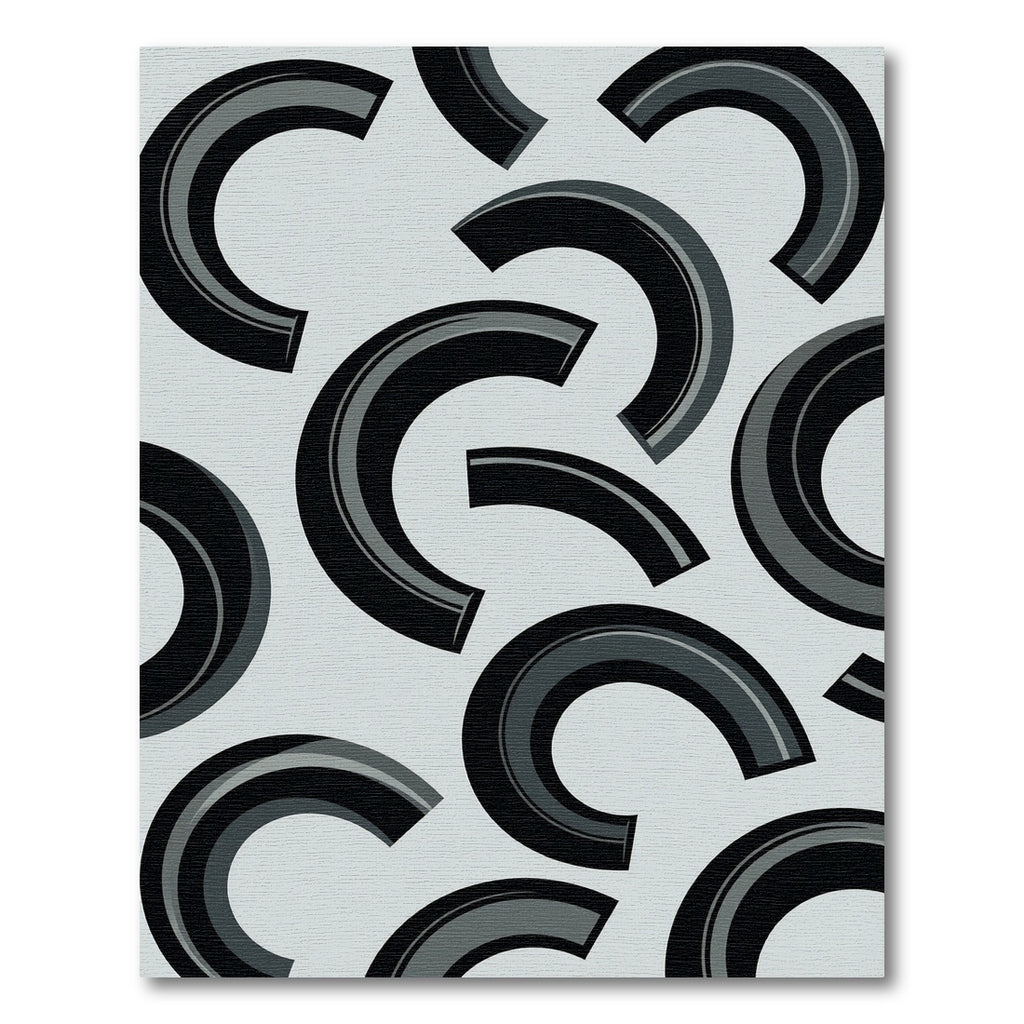 Modern Black Crescent Arch Rug