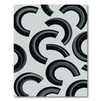 Modern Black Crescent Arch Rug