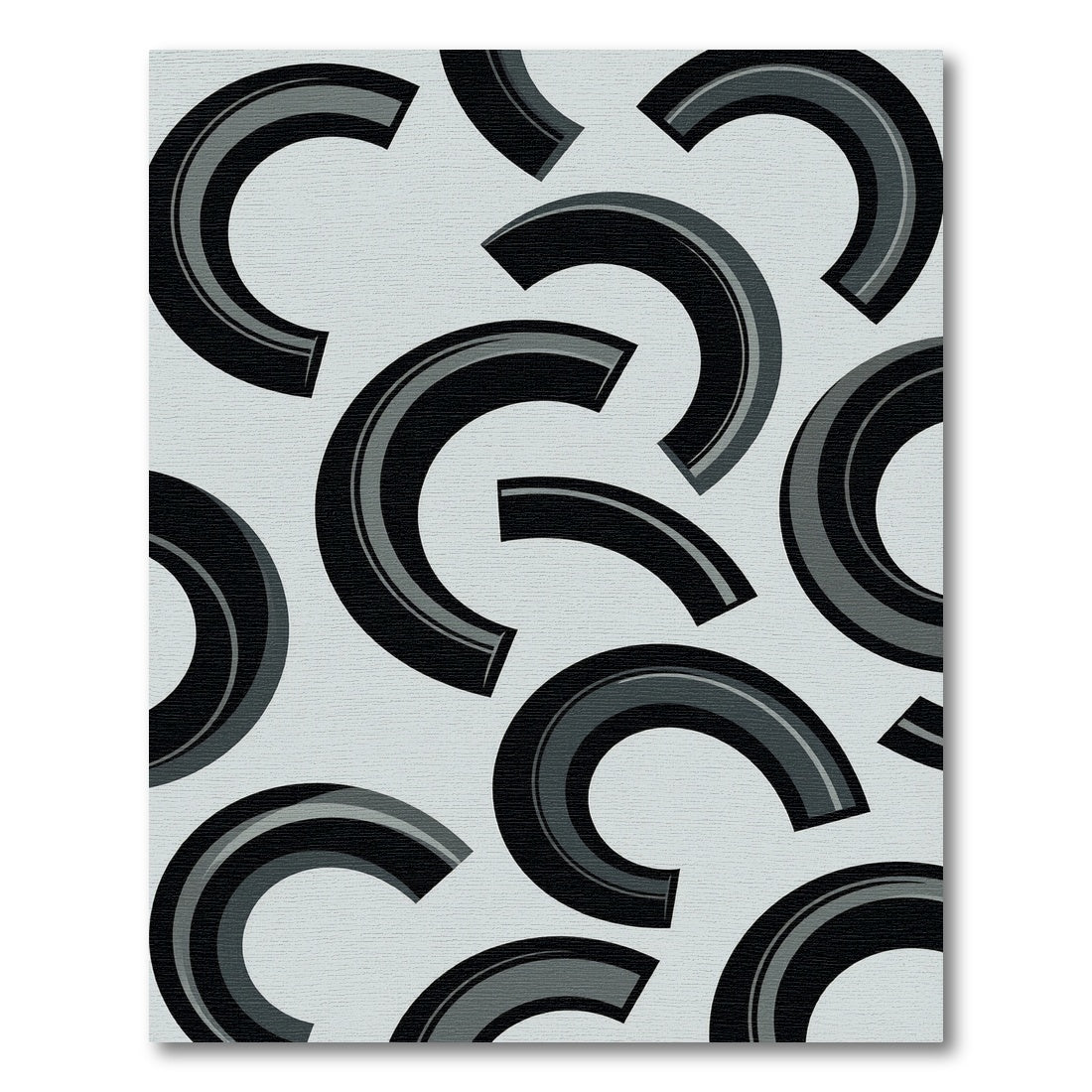 Modern Black Crescent Arch Rug