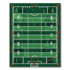 Forest Football Field Line Grid Rug