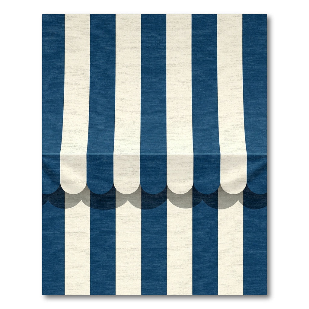 Classic Navy Blue Vertical Striped Rug
