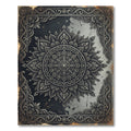 Monochrome Intricate Mandala Floral Frame Rug
