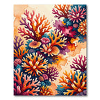 Vibrant Coral Reef Sea Abstract Art Rug