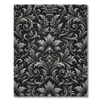 Dark Gray Ornate Acanthus Scroll Rug