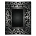 Silver Swirl Greek Key Border Rug