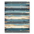 Coastal Beach Wood Grain Stripes Rug