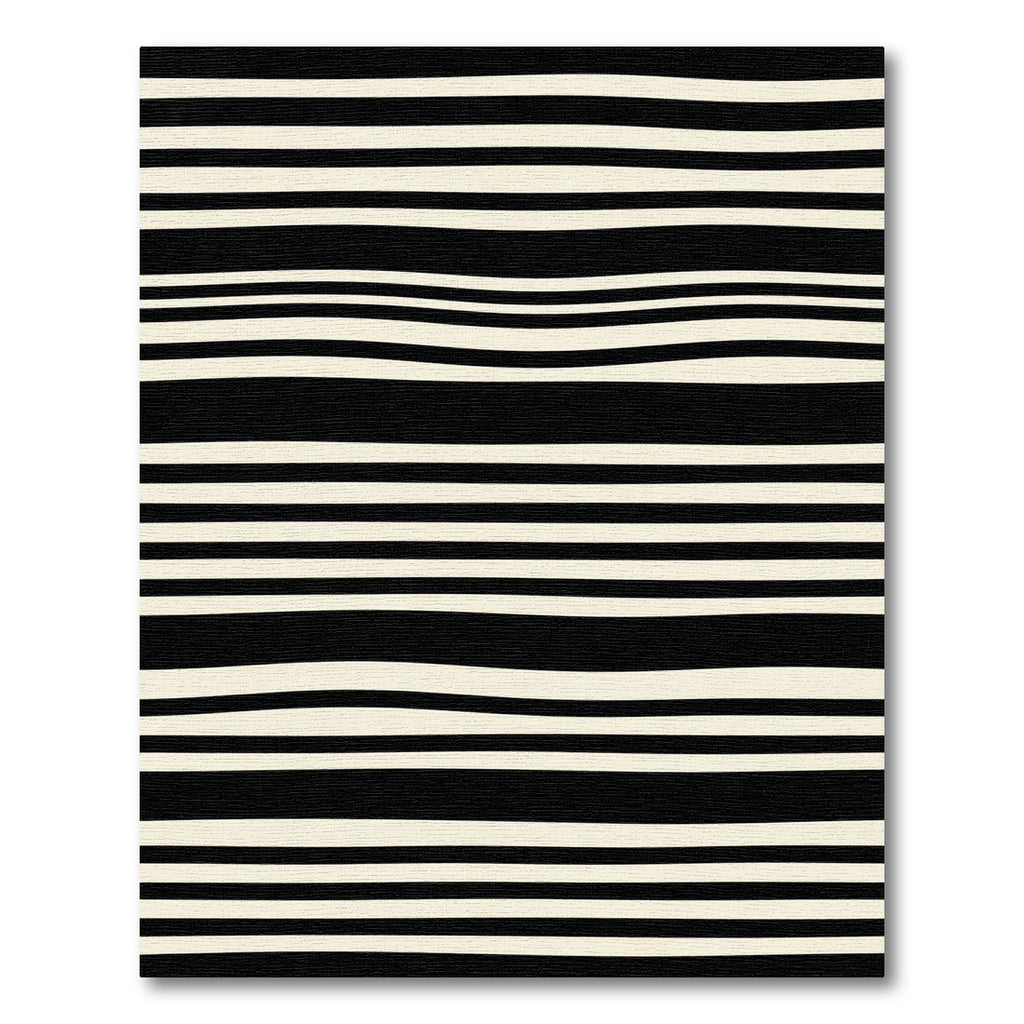 Modern Black Cream Wavy Stripe Rug