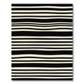 Modern Black Cream Wavy Stripe Rug