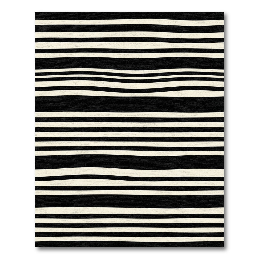 Modern Black Cream Wavy Stripe Rug