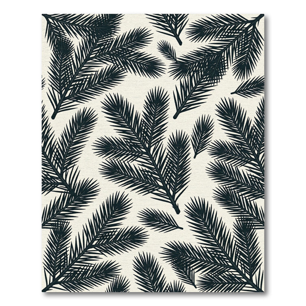 Minimalist Black Pine Needle Botanical Rug