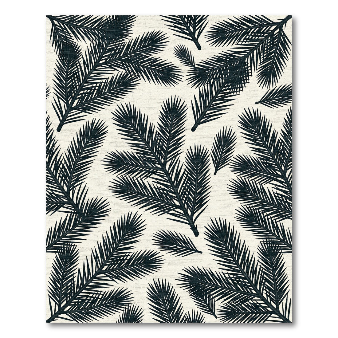 Minimalist Black Pine Needle Botanical Rug