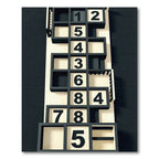 Monochromatic Geometric Grid Number Art Rug