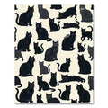 Playful Black Cat Silhouette Illustration Rug