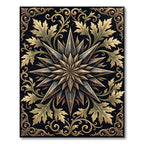 Ornate Gold Leaf Celestial Star Rug