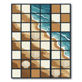 Coastal Beach Sand Seashell Quilt Rug