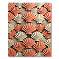 Coral and Cream Scalloped Shell Tiles Rug