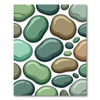 Earthy Green Smooth Pebbles Tumbled Arrangement Rug