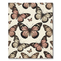 Vintage Blush Butterfly Garden Illustration Rug