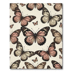 Vintage Blush Butterfly Garden Illustration Rug