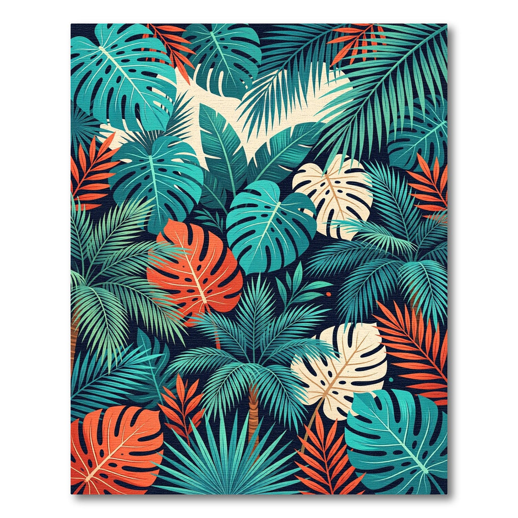Lush Tropical Foliage With Vibrant Leaves Rug