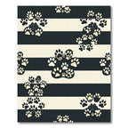 Monochrome Striped Animal Paw Rug