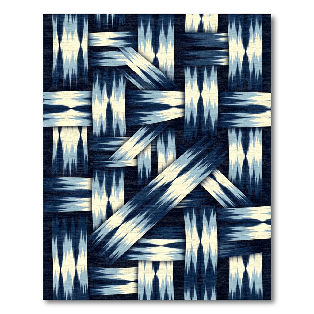 Woven Indigo Diamond Band Rug