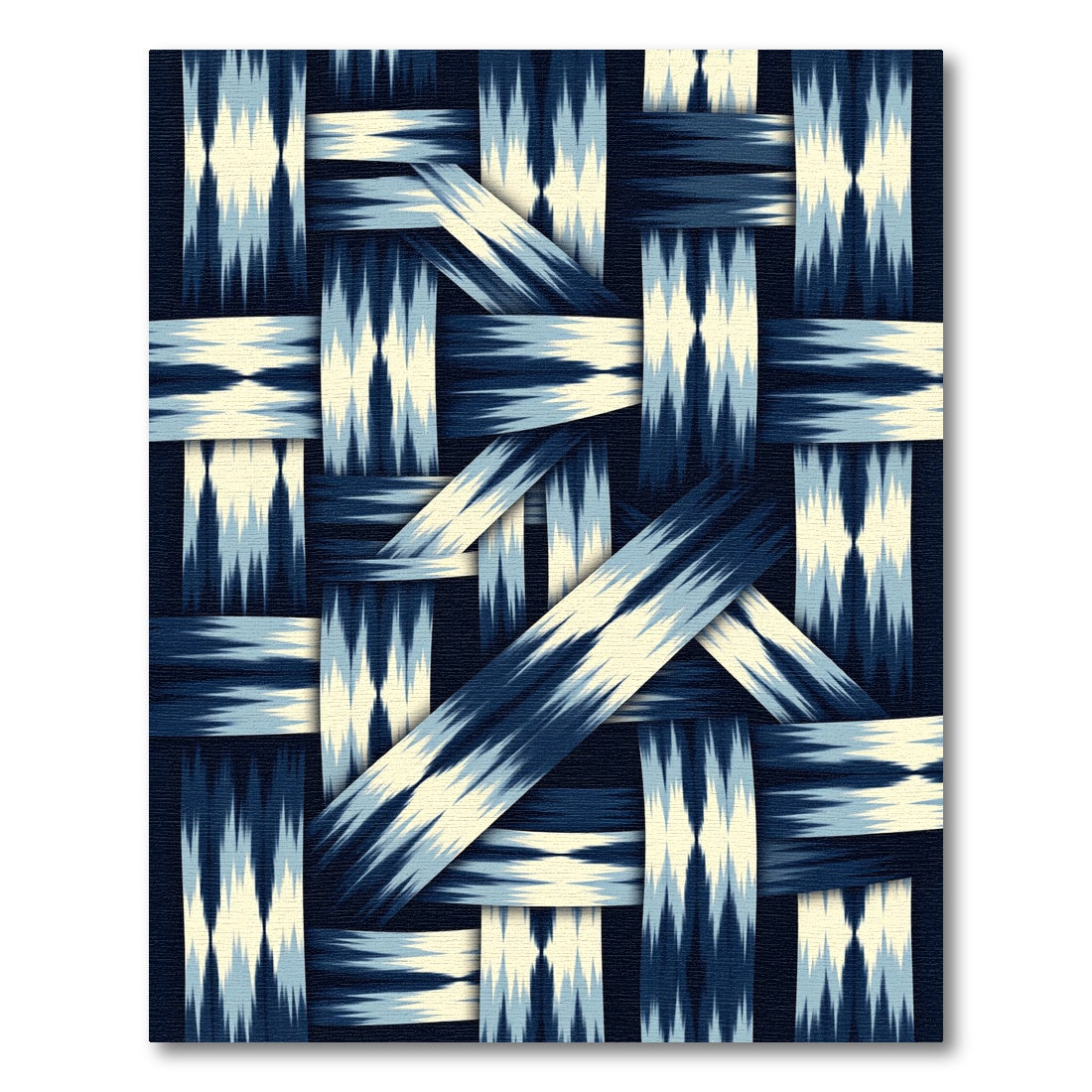 Woven Indigo Diamond Band Rug