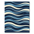 Navy Blue Flowing Wave Abstract Rug