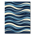 Navy Blue Flowing Wave Abstract Rug