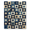 Geometric Navy and Cream Star Tile Rug