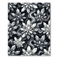 Ethereal Black and White Crystal Smoke Rug
