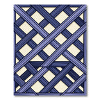 Deep Blue Intersecting Lattice Rug