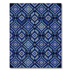 Deep Navy Starburst Diamond Mosaic Rug