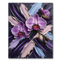Purple Orchid Abstract Oil Paint Brushstroke Rug