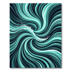Teal Abstract Swirling Ocean Wave Rug