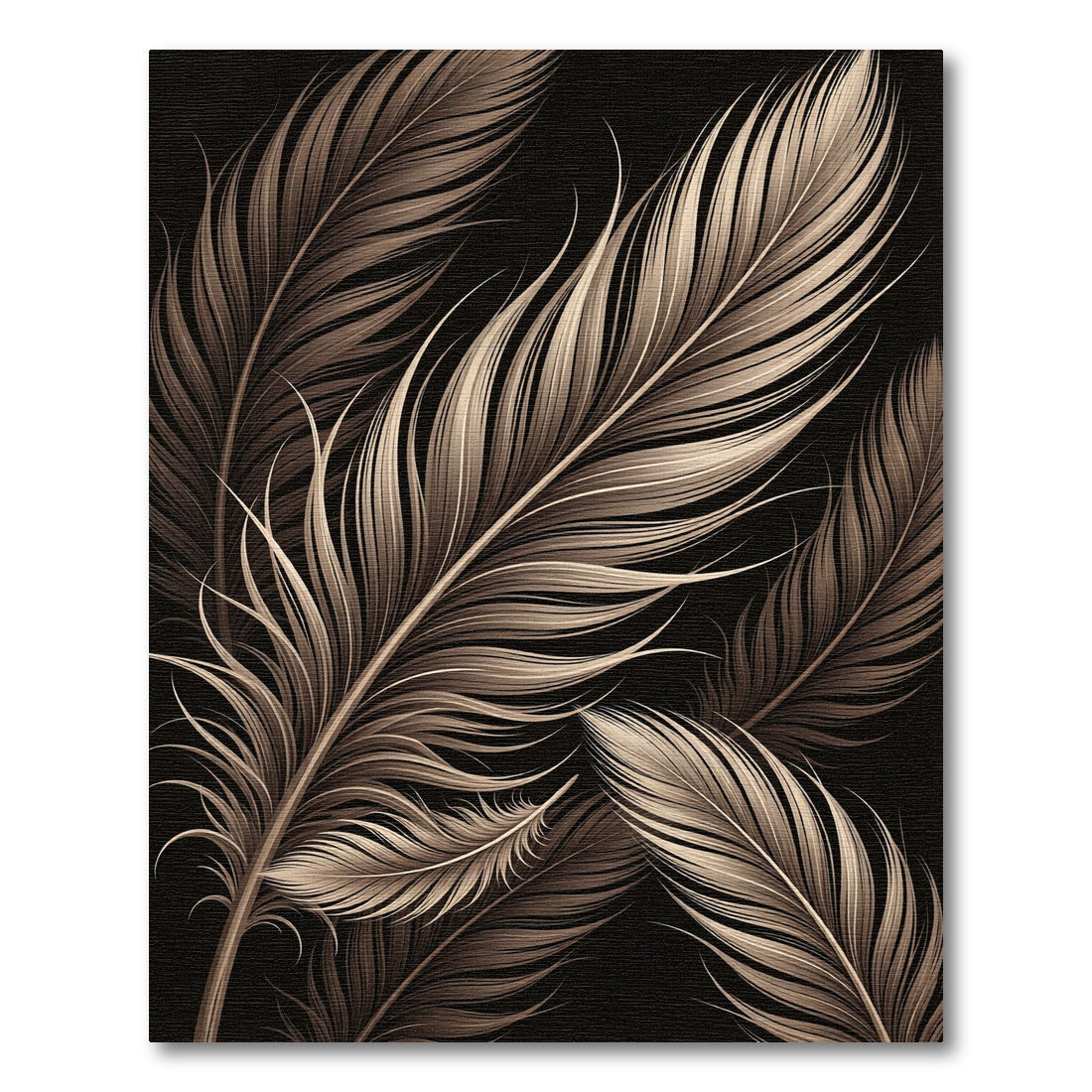 Elegant Ethereal Chocolate Feather Sway Rug