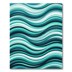 Abstract Teal Wave Flow Rug