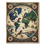 Antique Nautical Map Mythical Sea Creature Rug