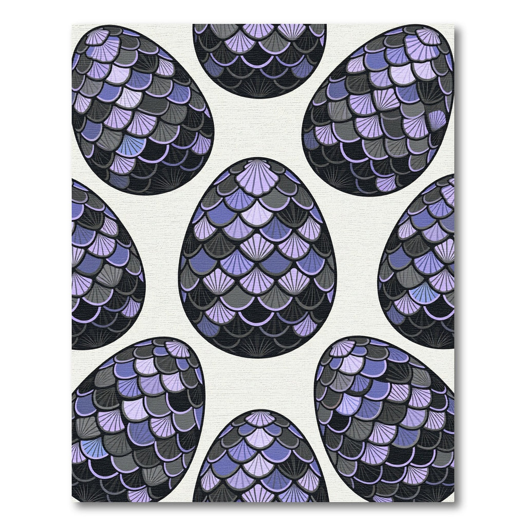 Elegant Violet Dragon Scale Geometric Rug