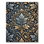 Elegant Gold and Silver Acanthus Scrollwork Rug