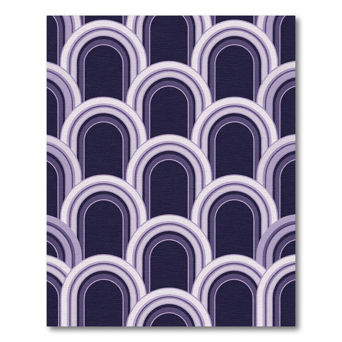 Modern Deep Purple Concentric Arch Rug