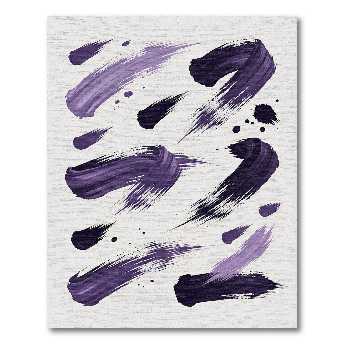 Abstract Deep Purple Brush Stroke Swirls Rug